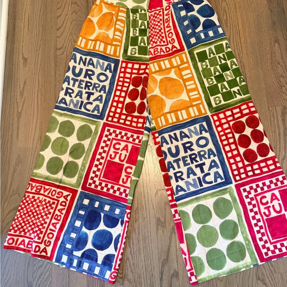 Farm Rio Wide Leg Multicolor Print Pant - Picture 3 of 4